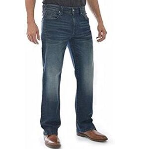 Axel Mens Slim Boot Dark Wash Blue Jeans Size 40 W 29 L Stretch Wear Harder
